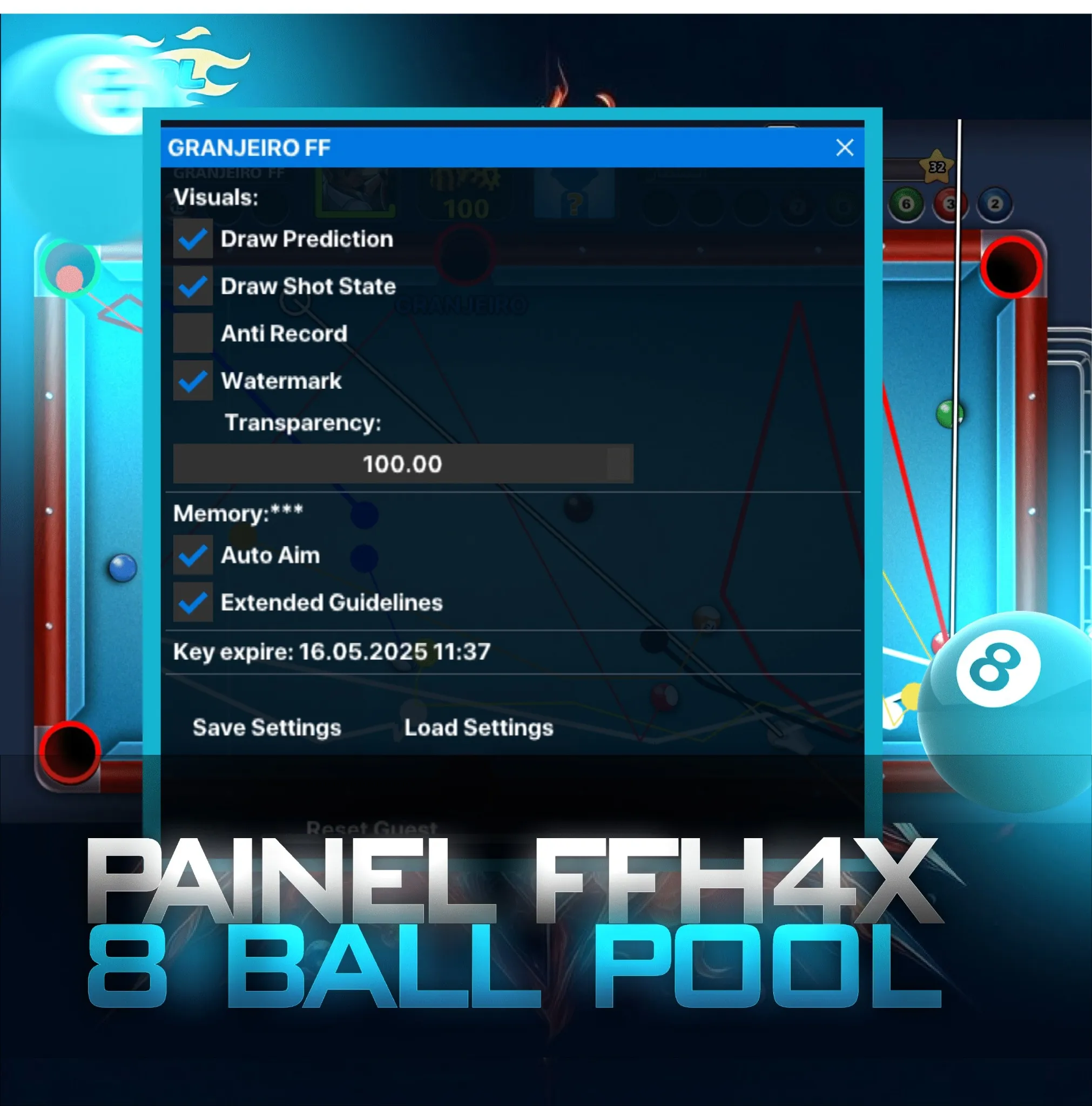 PAINEL FFH4X 8BALL POOL